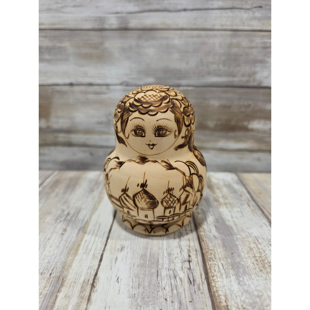 Russian Nesting Dolls Matryoshka Set of 10 Wood Burned Pyrography Folk Art Decor - Picture 11 of 16
